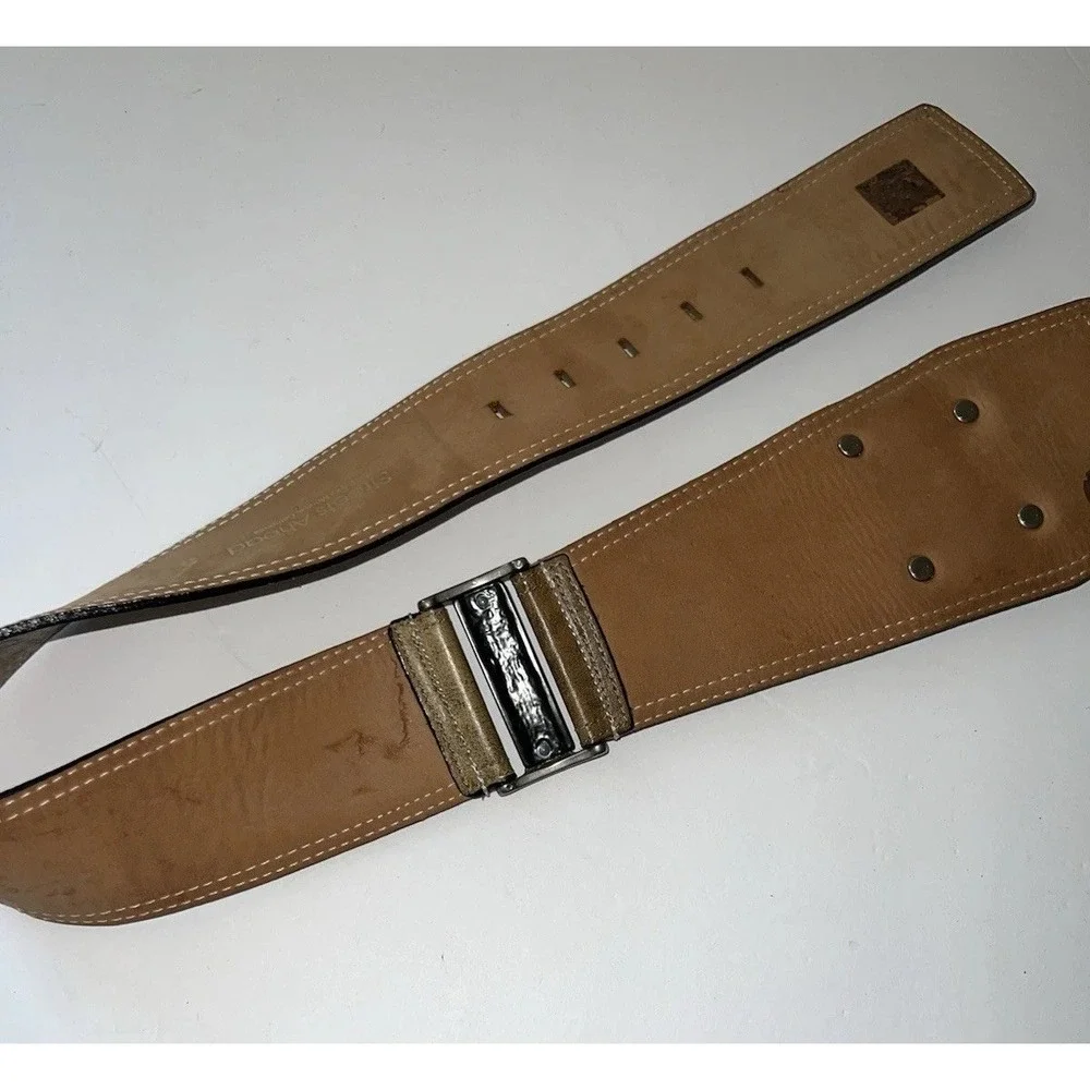 VTG Streets Ahead Leather Silver Black Brown Belt Small 30